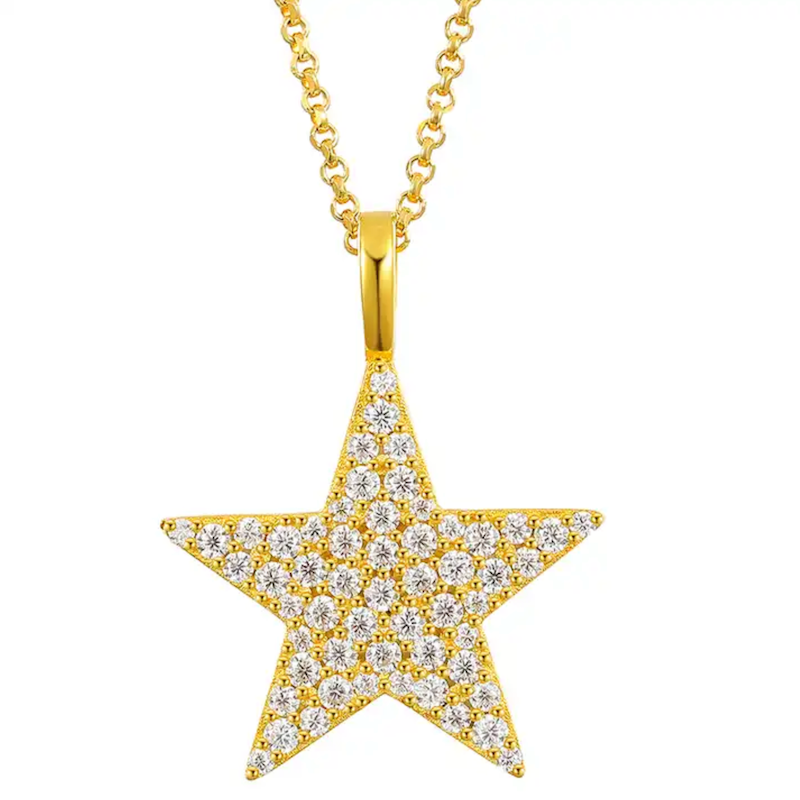 Star 925 Sterling Silver Moissanite Pendant
